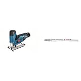 Bosch Akku-Stichsäge GST 10,8 V-Li+ + 5x Stichsägeblatt Expert ‘Hardwood 2-Side...