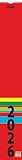 BRUNNEN Streifenkalender 2026 | 130×910 mm, rot