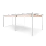 Blumfeldt Pavillon 3x6m, Rostfreier Metall-Pavillon mit Einziehbarem Dach, Pavillon...