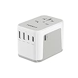 TESSAN Reiseadapter Weltweit, Universal Reiseadapter mit 2 USB A und 3 USB C,...