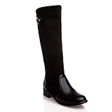 bbruriy Damen Wildleder Nähen Oberschenkel hohe Stiefel Sexy Chunky Low Heel Side Zipper...