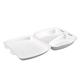 Enpack Menüboxen 2-geteilt mit Deckel | Lunch Box 240x207x69mm geschäumt | Food Box 250...