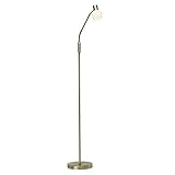 BRILLIANT Lampe Philo LED Standleuchte 1flg messing gebürstet/weiß | 1x LED-D45, E14, 4W...