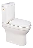 aquaSu® Spülrandlose WC-Kombi +7,5 cm | weiß | Toilette mit Spülkasten und WC-Sitz |...