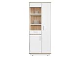 Mirjan24 Vitrine Sintir SN01 mit 3 Türen und 10 Fächer, B:80 x H:194 x T:40 cm,...