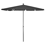 Dioche Sonnenschirm 210 X 140 cm Strandschirm UV-Schutz Outdoor Sonnenschirm Schirm mit...