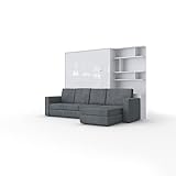 Invento Schrankbett mit Sofa Klappbett Aufklappbett mit Ecksofa - 160 x 200 cm -...