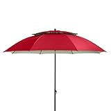 doppler derby Windprofi 200cm in Rot I Sonnenschirm für Strand sowie Balkon & Terrasse I...