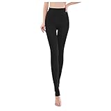 Damen Leggings halb blickdicht matt Komfortbund eng dünn leicht transparent zum Rock oder...