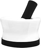 Cooler Kitchen EZ-Grip Silikon & Porzellan Mörser und Stößel mit Rutschfester...
