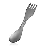 Navaris 3in1 Titan Camping Besteck - Outdoor Göffel Spork - Messer Löffel Gabel inkl....