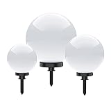 Kugelleuchten 3er Set außen, Gartenlampe 20, 30, 40cm | Außenleuchte...