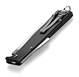 DIYexpert Outdoor-Messer MERCATOR CLIP Schwarz | [Klinge Carbon] | Klappmesser Made in...