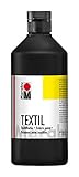 Marabu 17160075073 - Textil Stoffmalfarbe schwarz 500 ml, Stoffdruckfarbe auf Wasserbasis,...