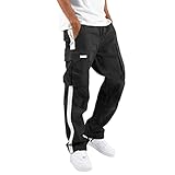 Gsheocm Kordel Hose Leinen Herren Herren-Street-Casual-Sport-Multi-Pocket-Fußhut,...