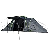 Skandika Kuppelzelt Daytona XXL 6 Personen | Familienzelt mit 3 großen Schlafkabinen,...