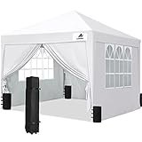 FINFREE Pavillon 3x3 Faltpavillon Faltbar mit 4 Seitenteilen, Rolltasche, 4 Sandsäcken,...