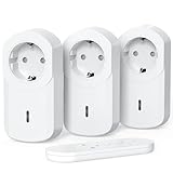 SURNICE Steckdosen mit Fernbedienung, 1000W Funkschalt-Set, 3er Steckdose mit 1er...