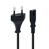 Mcbazel 1.5m schwarzes Netzkabel, Euro-Stecker C7 2-poliges Netzkabel für PS5 / PS4 / PS3...