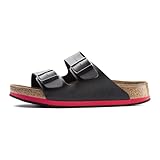 BIRKENSTOCK Sandale Arizona Superlauf, Birko-Flor, schwarz/rot, normal, Größe 45...