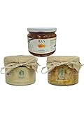 Dessert-Set, Orangenmarmelade, Haselnusspaste, Knusprige Kürbismarmelade 3 Stück...