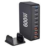 600W USB C Ladegerät Mehrfach, 8 Ports USB Schnellladegerät USB Ladestation mit 5 USB-C...