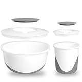 Hausfelder Rührschüssel mit Deckel, Set 5,8 l + 1,7 l Schüssel mit Spritzschutz,...