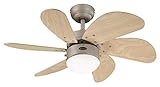 Westinghouse Lighting 76 cm Deckenventilator Turbo Swirl 78158 mit Einzelleuchte und sechs...