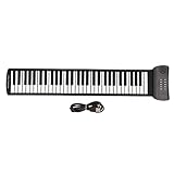 KOSDFOGE 61 Tasten Hand Roll Piano Tragbares 4D Stereo Surround Sound Roll Up Keyboard...