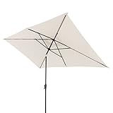 Doppler Sonnenschirm Jack 300x200cm in Natur - Rechteckiger Sonnenschirm für Balkon &...