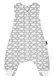 Alvi Sleep-Overall Wolke Silber Exklusiv | Baby Schlafsack mit Füßen | Ganzjahres...