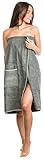 Brandsseller Damen Saunakilt Saunasarong S-XXL mit Klettverschluss, Gummizug und Tasche...
