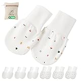 6 Paare Fäustlinge Baby Babyhandschuhe aus Baumwolle als Neugeborenen Handschuhe, No...