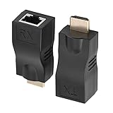 KUIDAMOS HDMI-zu-RJ45-Extender, Netzwerkkabel-Konverter-Repeater 30 m zu RJ45 ohne...