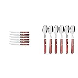 Tramontina, Pizzamesser, Set 6-teilig, 6 Steakmessern aus Edelstahl, Holzgriff FSC & Table...