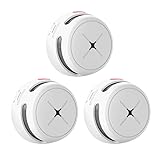 Rauchmelder 3er Set, AEGISLINK 10-Jahres Batterie Mini photoelektrischer Feuermelder,...