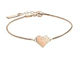 LIEBESKIND Damen Armband Herz Edelstahl Silber 20 cm (roségold)