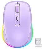 seenda Kabellose Maus LED, Wiederaufladbar Maus Kabellos mit Maus Jiggler, Leise 2.4G USB...