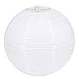 Lampenschirm Rund Weiß Papier Laterne Classic Bamboo Style Gerippter Lampenschirm Deko...