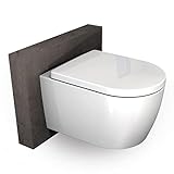 BERNSTEIN Design Wand WC spülrandlos Hänge WC Set Toilette abnehmbaren Deckel WC sitz...