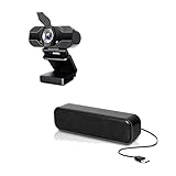 Project Telecom Einsteiger-HD-Webcam mit 1080p, USB-Soundbar, Bundle Paket, kompatibel mit...