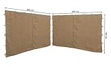 QUICK STAR 2 Seitenteile mit RV 300x195cm für Pavillons 3x3m Seitenwand Beige RAL 1001