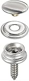 20x Druckknopf zum Anschrauben/Edelstahl – 3 teiliges Schraub-Set mit Knopf-Schraube und...