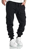 Amaci&Sons Herren Cargo Jogginghose Sporthose Sweatpants Jogger Trainingshose 2016 Schwarz...