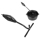 Dutch Oven Deckelheber mit Spiralbügelgriff, 19,5 Cm Dutch Oven Deckelheber aus Gusseisen...