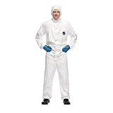 DuPont Tyvek 500 Xpert Chemikalienschutzkleidung mit Kapuze, KategorieII, Typ 5-B und 6-B...