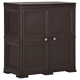 UYSELA Startseite Möbel Kunststoffschrank 79x43x85,5 cm Größe Wood Design Braun