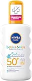 NIVEA SUN Babies & Kids Sensitiv Schutz Sonnenspray LSF 50+ (200 ml), extra wasserfestes...