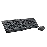 Logitech MK295 kabelloses Tastatur-Maus-Set mit SilentTouch-Technologie, Shortcut-Tasten,...