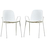 MIUXE Patio Stacking Creative Dining Chairs, 2er Set Indoor Outdoor Creative Dining...